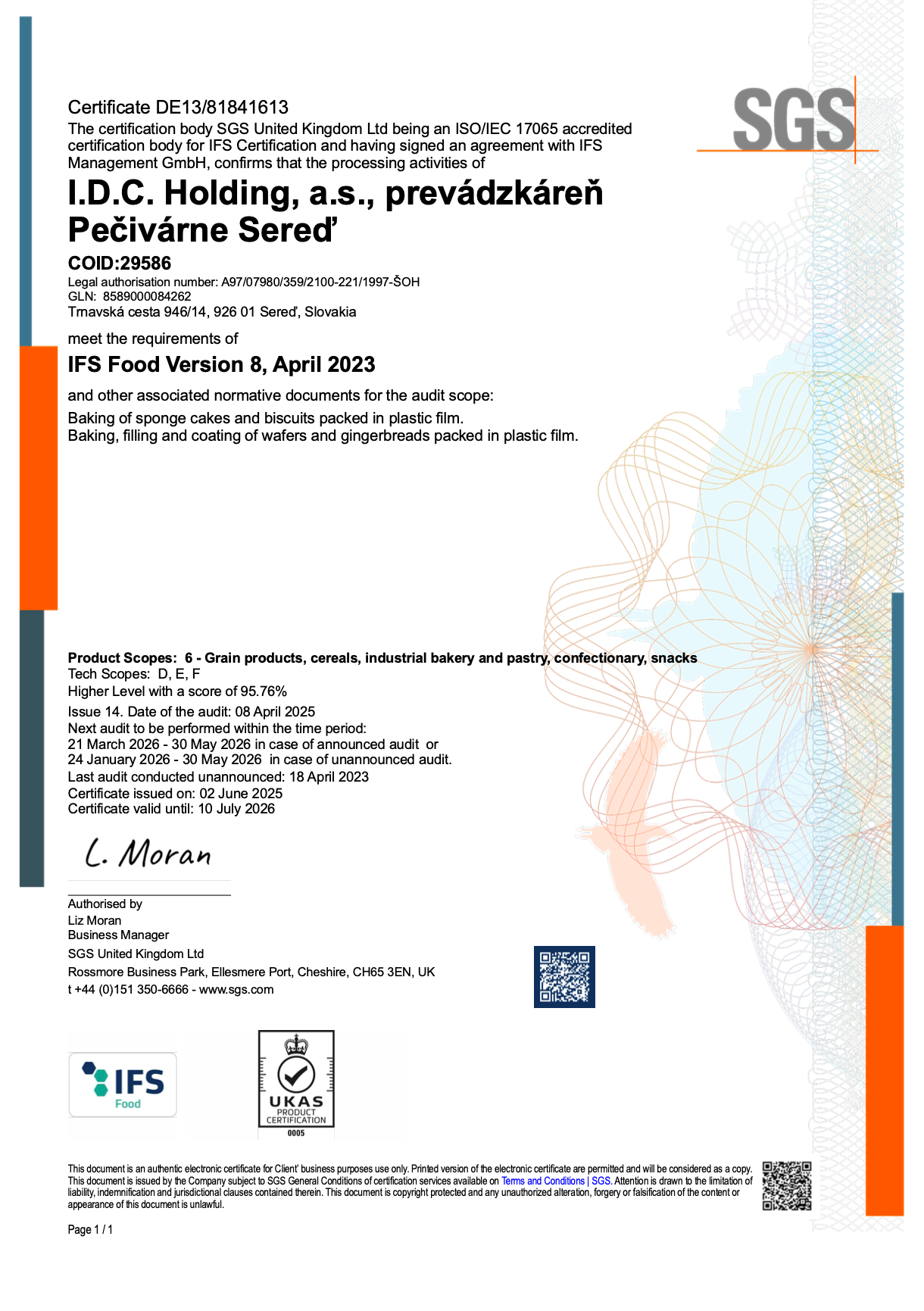 IFS Pečivárne Sereď 2025.PDF